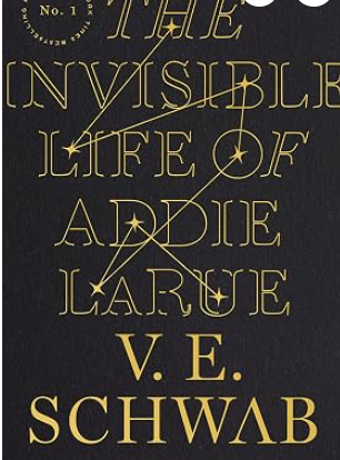 The Invisible Life of Addie LaRue by V E Schwab, 448 pages. In 1714, Addie LaRue makes a bargain that in exchange for her soul, she can live forever and make her own choices. However, this came with a dark twist. No one can remember her after she leaves the room. 300 years later (present day), she's looking to break this curse.